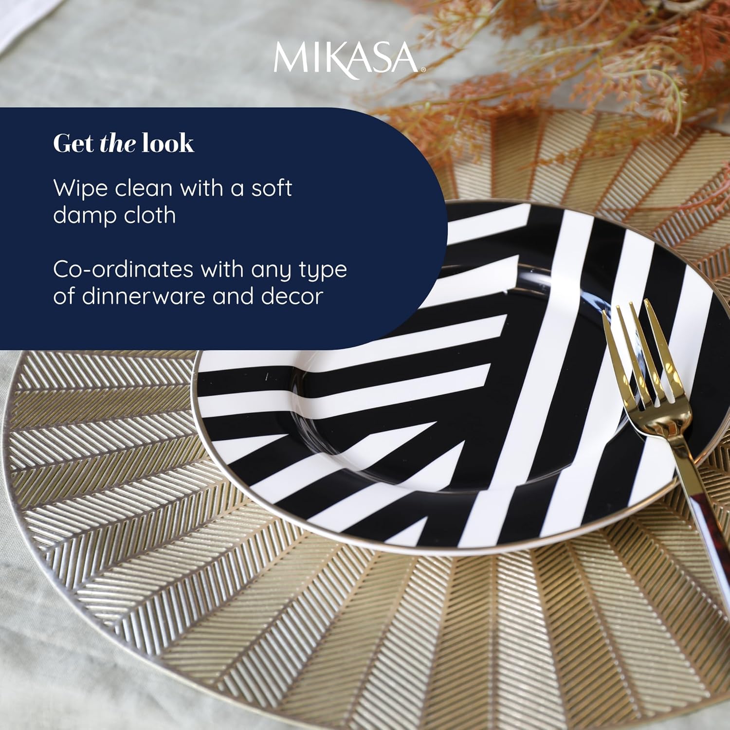 Mikasa Round Placemats Set Of 4 38cm - Gold