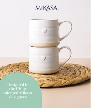 Mikasa Farmhouse Heart Set Of 2 380ml Mugs