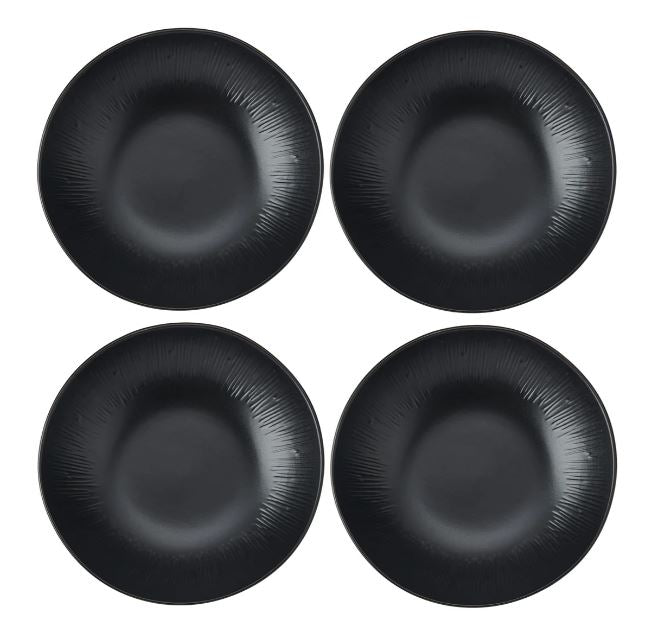 Mikasa Jardin Midnight 4-piece Stoneware Pasta Bowl Set - Black