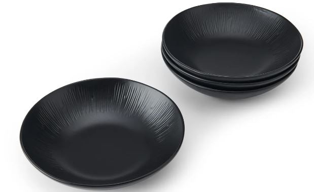 Mikasa Jardin Midnight 4-piece Stoneware Pasta Bowl Set - Black