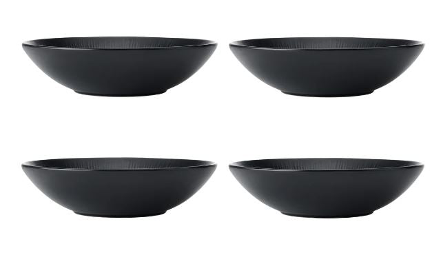 Mikasa Jardin Midnight 4-piece Stoneware Pasta Bowl Set - Black