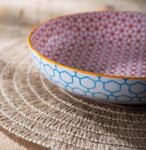Mikasa Coupe Pasta Dinner Bowl 21cm - Geometric Blue