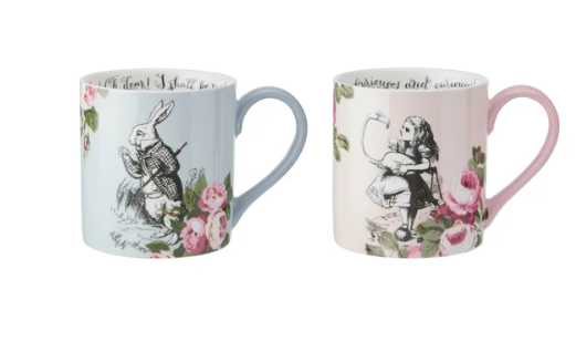 Mikasa V&a Alice His & Hers Mugs Bone China 380ml 2pc