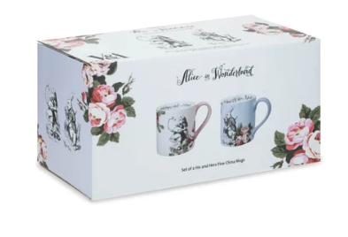Mikasa V&a Alice His & Hers Mugs Bone China 380ml 2pc