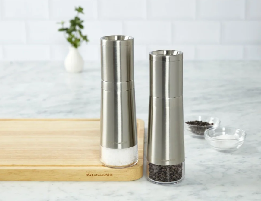Kitchenaid Salt & Pepper Grinders Set Of 2 In Silver