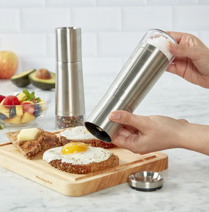 Kitchenaid Salt & Pepper Grinders Set Of 2 In Silver