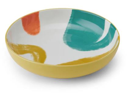 Mikasa Coupe Pasta Dinner Bowl 21cm - Yellow Abstract