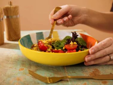 Mikasa Coupe Pasta Dinner Bowl 21cm - Yellow Abstract