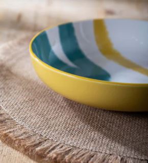 Mikasa Coupe Pasta Dinner Bowl 21cm - Yellow Abstract