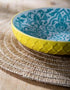 Mikasa Coupe Pasta Dinner Bowl 21cm - Yellow Blue Geometric