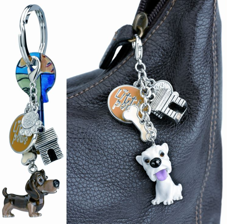 Little Paws Basset Hound, Key Ring/bag Charm