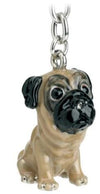 Tan Pug, Key Ring/bag Charm