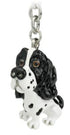 Little Paws Springer Spaniel Black & White, Key Ring/bag Charm