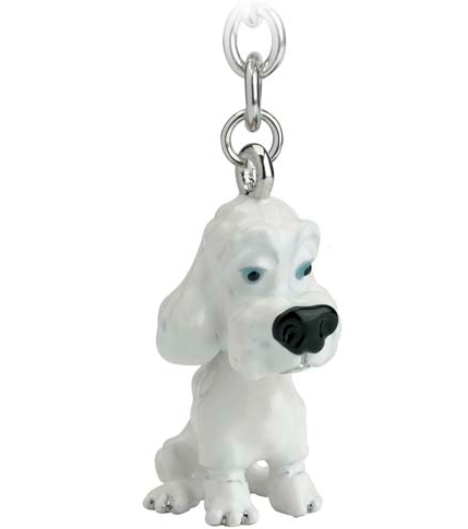Little Paws White Poodle Key Ring/bag Charm