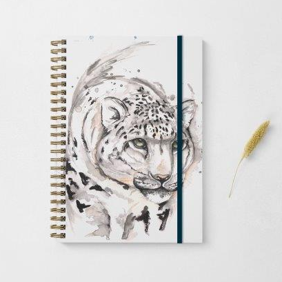 Meg Hawkins A5 Snow Leopard Note Book
