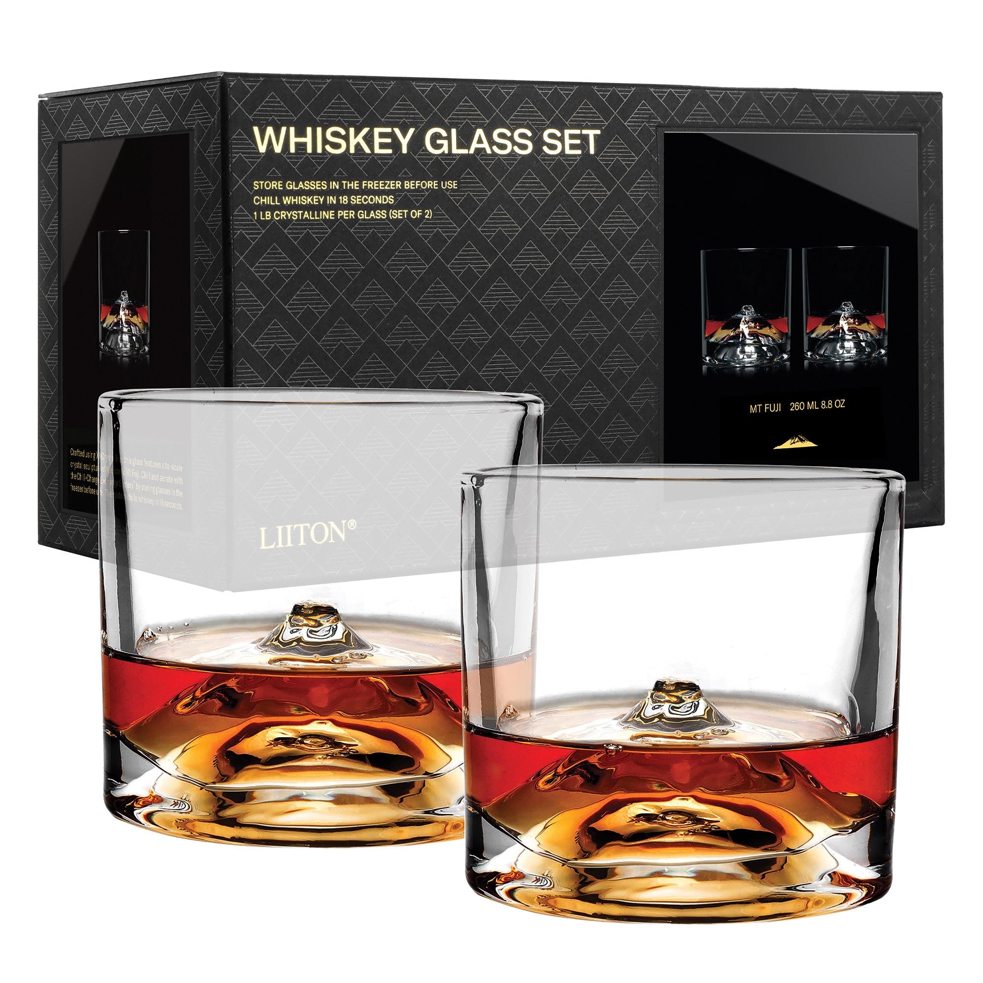 Liiton Fuji Whiskey Glasses Set Of 2 260ml