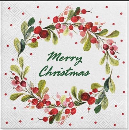 Paw Lunch Napkin - Christmas Floral