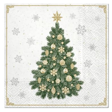 Paw Lunch Napkins 33cm Frosty Tree