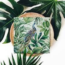 Paw Luncheon Napkin 33cm - Peacock Table Cloths & Napkins The Cooks Kitchen 