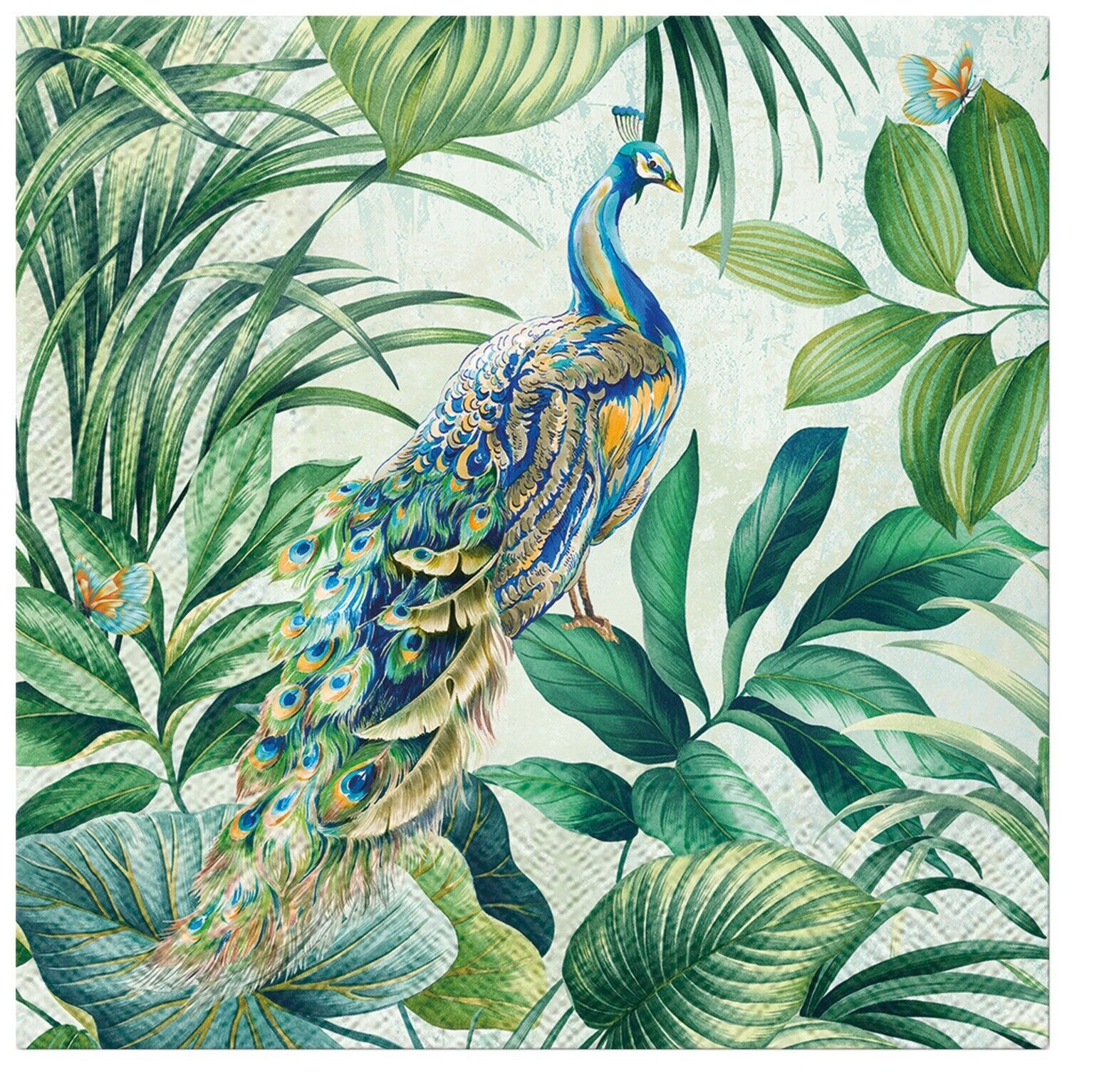 Paw Luncheon Napkin 33cm - Peacock