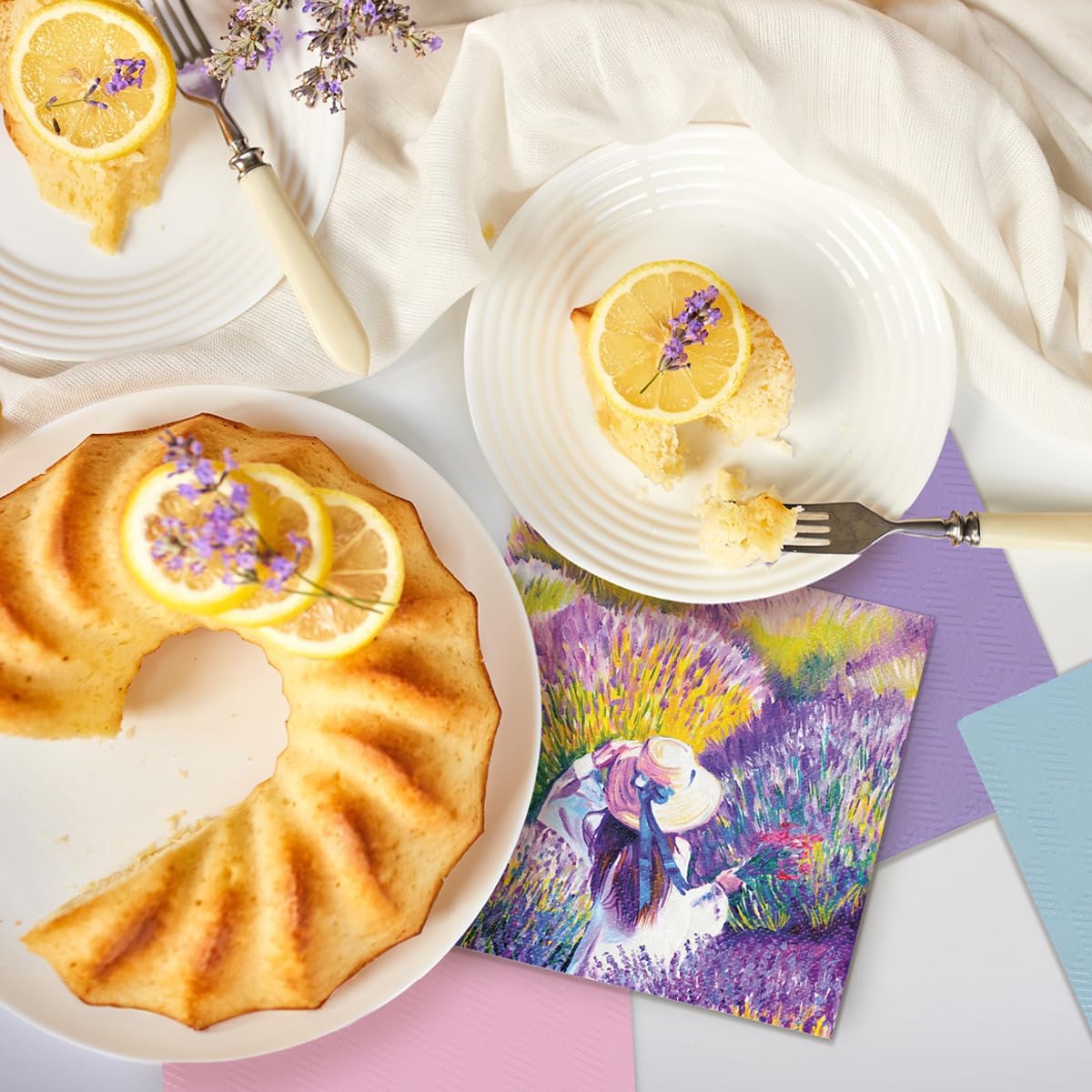 Paw Lunch Napkin 33cm Lavender Sunset