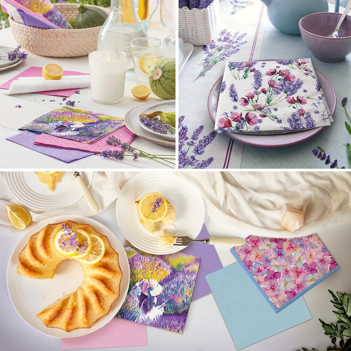 Paw Lunch Napkin 33cm Lavender Sunset