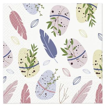 Paw Lunch Napkin 33cm Easter Feather