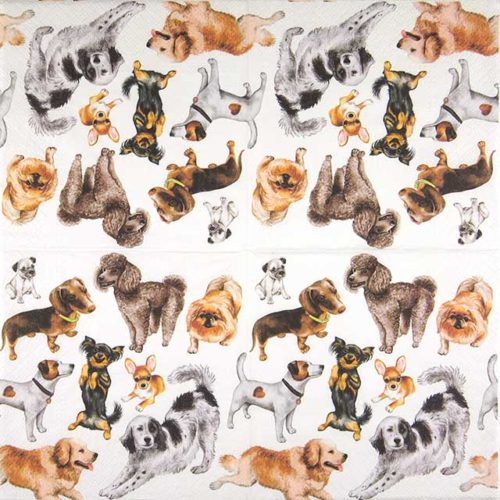 Paw Lunch Napkin 33cm Dogs Happiness