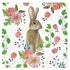 Paw Lunch Napkin 33cm Rabbit Berries