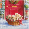 Paw Lunch Napkin - Christmas Puppies