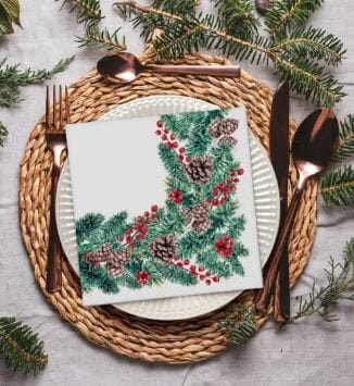 Paw Lunch Napkins - Winter Branches Napkins The Cooks Kitchen 