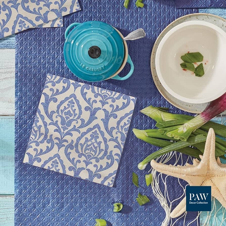 Paw Luncheon Napkins 33cm - Portuguese Tiles Table Cloths & Napkins The Cooks Kitchen 