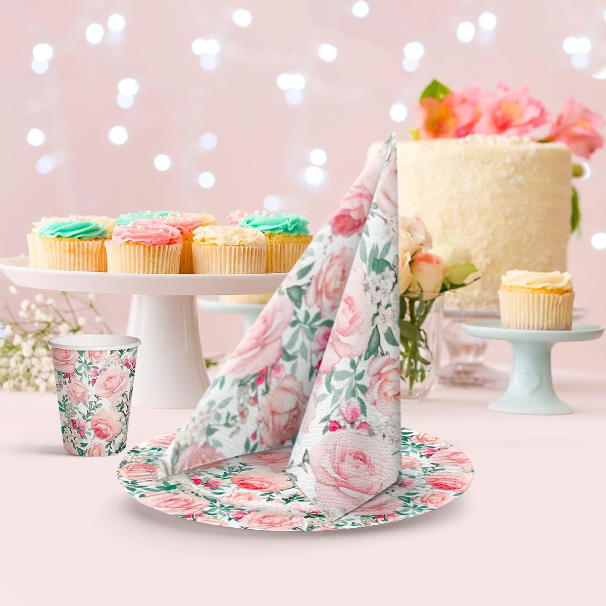 Paw Lunch Napkin 33cm Roses Glory Cream