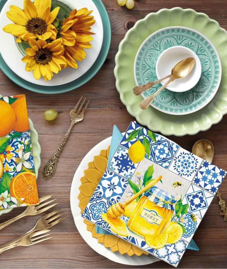 Paw Lunch Napkins 33cm Citrus And Honey Napkins The Cooks Kitchen 