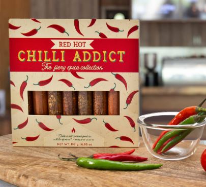Eat.art Red Hot Chilli Addict | Gourmet Selection Of Fiery Red Hot Spice Blends | 8-pack Gift Set