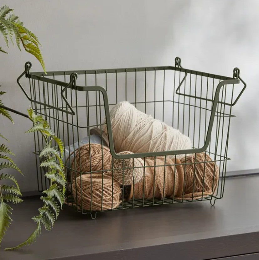 Soko & Co Stackable Black Wire Basket Large