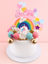 Iconic Cake Art Unicorn Rainbow Cake Topper Set