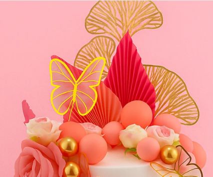 Iconic Cake Art Pink Floral Butterfly Topper Set Cake Toppers The Cooks Kitchen 
