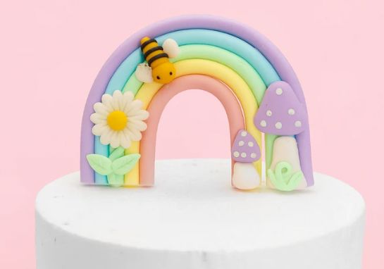 Iconic Cake Art Pastel Rainbow Bee Topper Cake Toppers The Cooks Kitchen 