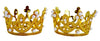 Iconic Cake Art Gold Crown Toppers 2pk 5cm