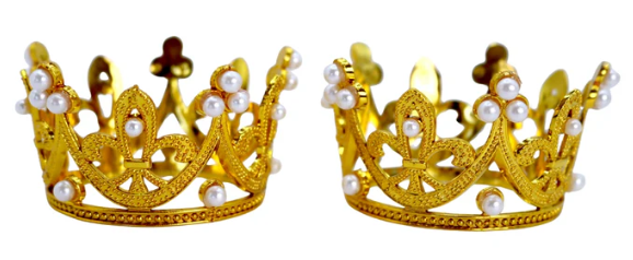 Iconic Cake Art Gold Crown Toppers 2pk 5cm