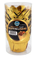 Iconic Cake Art 25pk Gold Foil Tulip Baking Cups Boards & Boxes & Packaging The Cooks Kitchen 