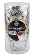 Iconic Cake Art 25pk Silver Foil Tulip Baking Cups Boards & Boxes & Packaging The Cooks Kitchen 