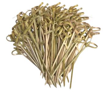 Bamboo Food Picks - Knots 12cm