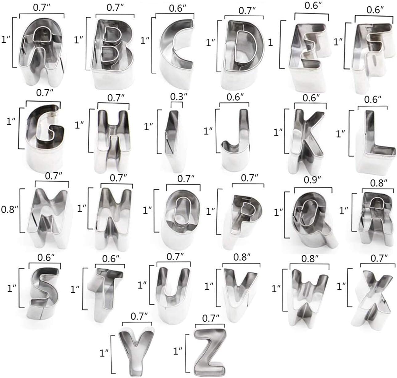 Swallowmark Stainless Steel Alphabet Cookie Cutters Fondant Cutters The Cooks Kitchen 