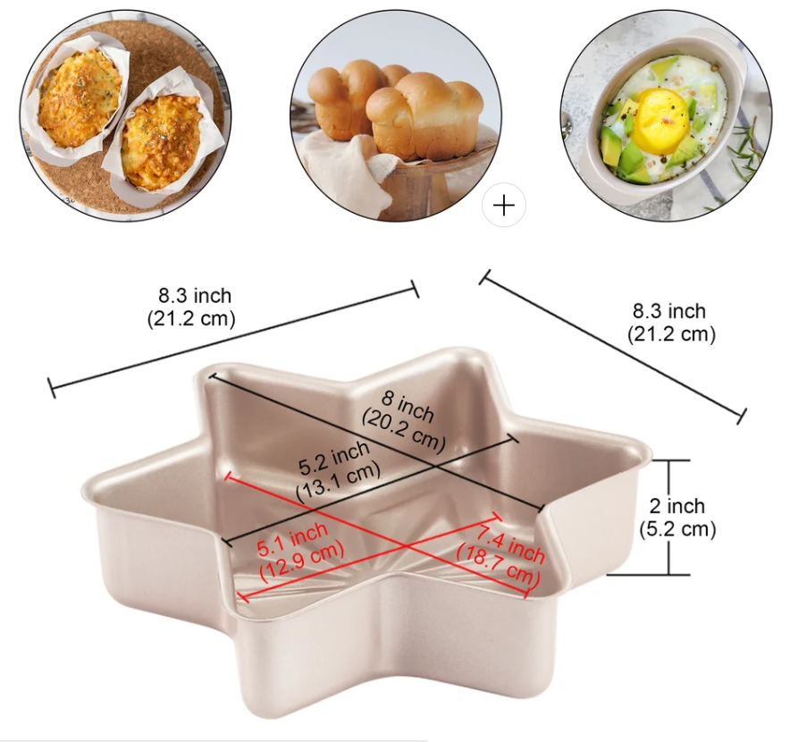 Chefmade Non-stick Star Shape Cake Pan 21 X 21cm