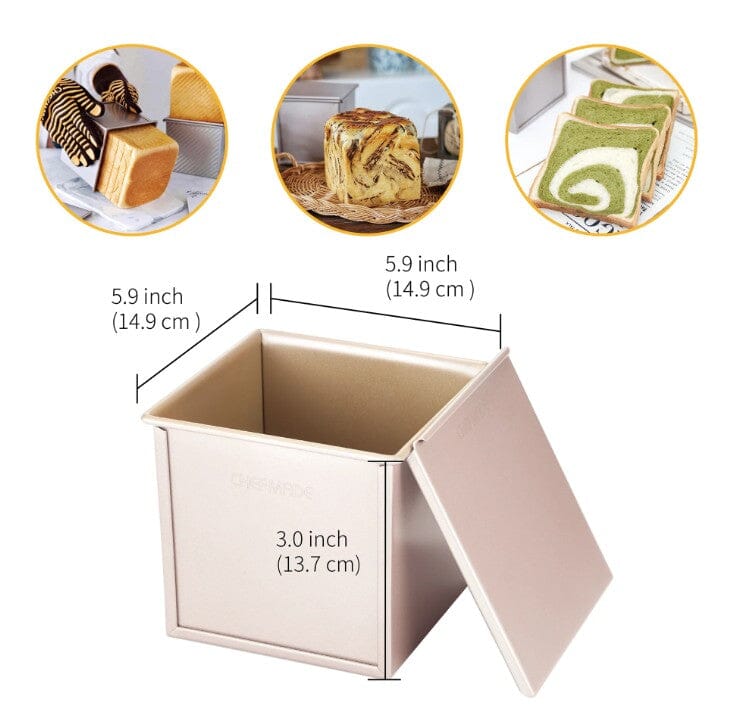 Chefmade Square Loaf With Cover 450g - 15cm