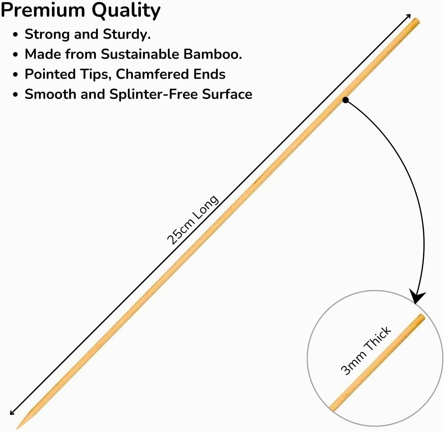 My Kitchen Addiction - 50pcs Bamboo Skewers 35cm Misc - Food Preparation The Cooks Kitchen 