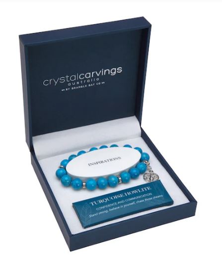 Turquoise Howlite Tree Of Life Inspiration Boxed Charm Bracelet