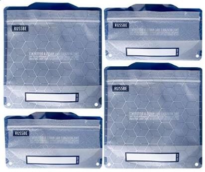 Snack/sandwich Bags Set Of 4 - Metal Hexagrid Food Wrap Storage The Cooks Kitchen 